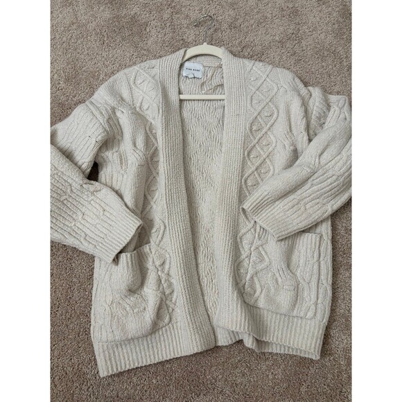 Cream Thick Knit Cardigan - Picture 1 of 3